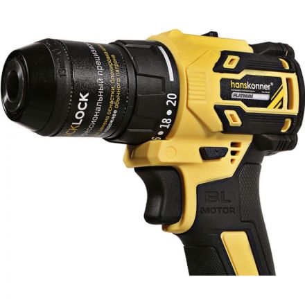 Дрель-шуруповерт акк б/щ Hanskonner,18В,1BatterySystem,60Нм,HCD2065C