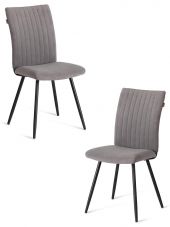 Стул обеденный Monte Carlo  (2 шт. в упаковке) TREND, велюр, серый/черный, 29, 49х51х93 см