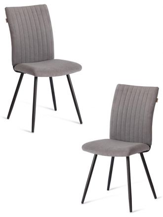 Стул обеденный Monte Carlo (2 шт. в упаковке) TREND, велюр, серый/черный, 29, 49х51х93 см Стул обеденный Monte Carlo (2 шт. в упаковке) TREND, велюр, серый/черный, 29, 49х51х93 см