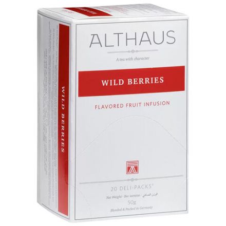 Чай ALTHAUS "Wild Berries" фруктовый, 20 пакетиков в конвертах по 2,75 г, ГЕРМАНИЯ, TALTHB-DP0038