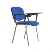 Стул для посетителей Изо синий со столиком(ткань/хром)