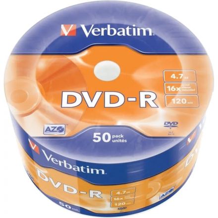 Носители информации DVD-R Verbatim 4.7Gb 16x bulk 50шт/уп (43788)