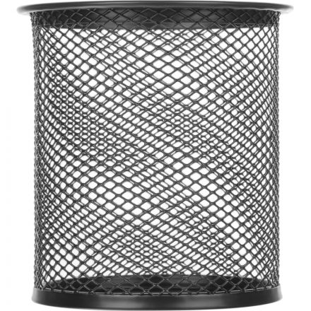 Подставка для письменных принадлежностей диаметр 89 мм высота 100 мм металлическая сетка черная