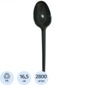 Ложка одноразовая столовая 165мм, ПС, черная, 2800шт/кор