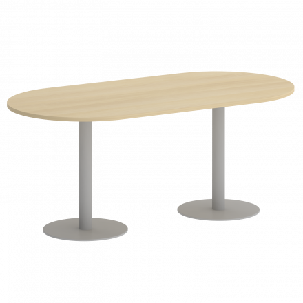 Home Office Стол овальный VR.SP-5-180.1 Акация/Серый металл 1800*900*750