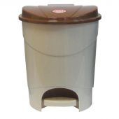 Ведро мусорное с педалью 19л пластиковое, бежевый мрамор_СПБ