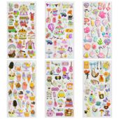 Наклейки гелевые "Акварельные мечты", 17,5х9 см, ассорти 6 видов, FUNSTER (ФАНСТЕР), 666096