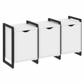 Loft Тумба на регулируемых опорах наборная. Вариант №5 VR.L-TN-5.O Белый бриллиант/Чёрный металл 1440*460*719