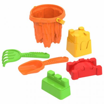 Набор для игр в песке: ведро "Замок", совочек, грабельки, 3 формочки "Крепость", НОРДПЛАСТ, 431795