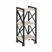 Loft Стеллаж на колесных опорах-3 полки VR.L-MST.K-3.4 Денвер светлый/Чёрный металл 400*400*968