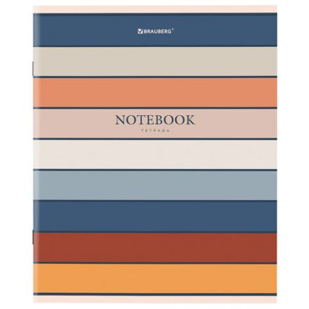 Тетрадь А5 48 л. BRAUBERG скоба, линия, обложка картон, "LINE" (микс в спайке), 404384