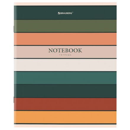 Тетрадь А5 48 л. BRAUBERG скоба, линия, обложка картон, "LINE" (микс в спайке), 404384