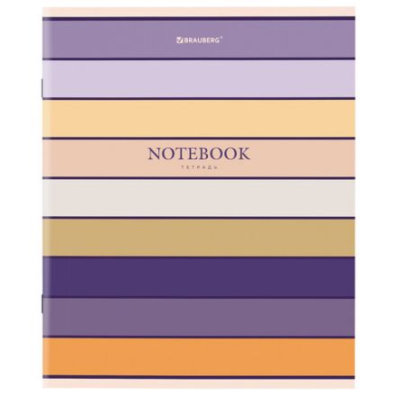 Тетрадь А5 48 л. BRAUBERG скоба, линия, обложка картон, "LINE" (микс в спайке), 404384