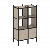 Loft Прямой стеллаж наборный VR.L-03 Дуб аттик/Чёрный металл 862*446*1458 Loft Прямой стеллаж наборный VR.L-03 Дуб аттик/Чёрный металл 862*446*1458