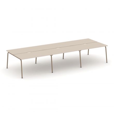 Estetica Рабочая станция на 6 мест ES.D.RS-6.3-VK Капучино/Латте металл 4140*1500*750