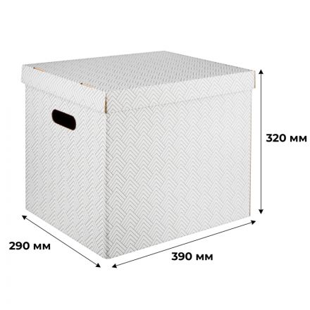 Короб для хранения Attache Графит 390х320х290 усилен.дно ККД-1,белый,3шт/уп