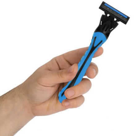 Бритвенный станок многоразовый мужской, 3 лезвия, 31 кассета, синий, X-ONE, 700024