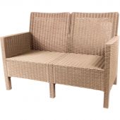 Диван TDT_двухместный садовый темно-серый под ротанг