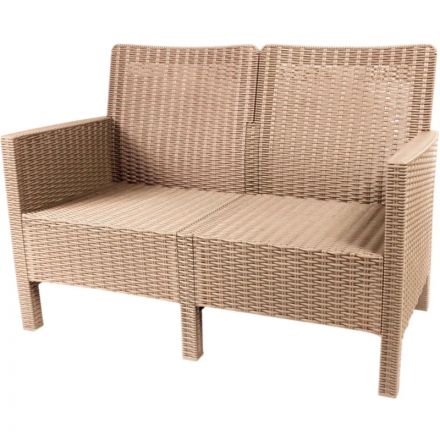 Диван TDT_двухместный садовый темно-серый под ротанг