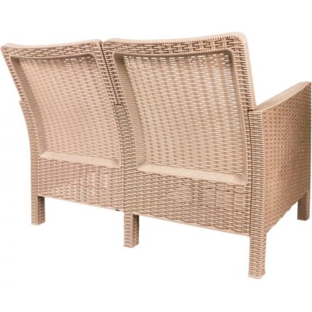 Диван TDT_двухместный садовый темно-серый под ротанг