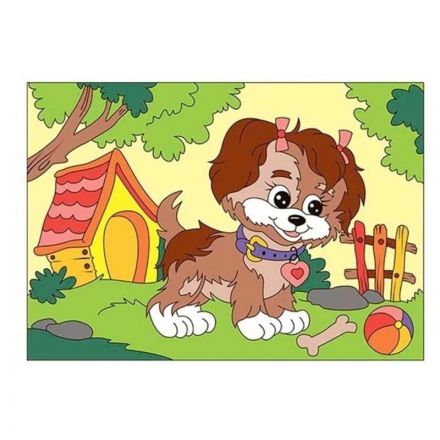 Картина по номерам для малышей Щенок-озорник, Ркн-039