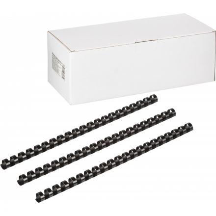 Пружины для переплета пластиковые 21 кольцо, 14 мм, (черные), 100 шт./уп