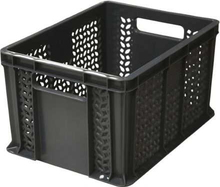Ящик 400х300х230 перфорированный, с ручками чёрный Ящик 400х300х230 перфорированный, с ручками чёрный