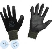 Перчатки защитные нейлон с п/у черный Manipula МИКРОПОЛ (TPU-12/MG-161)р.10