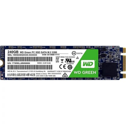 SSD накопитель WD SATA3 240G Green M.2 2280(WDS240G2G0B)