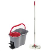 Швабра с отжимом и ведром 14л/7л, центрифуга отжим педалью, 2 круглые насадки, крепление кольцо, серо-красный, LAIMA, 603622 Швабра с отжимом и ведром 14л/7л, центрифуга отжим педалью, 2 круглые насадки, крепление кольцо, серо-красный, LAIMA, 603622