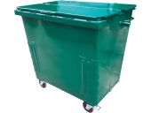 Контейнер металл 0,8 м. для ТБО на колесах, с крышкой цв. зелёный