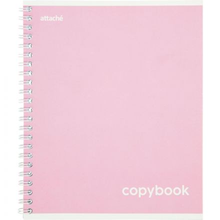 Тетрадь общая А5 80л Attache Акварель гребень картон розовый