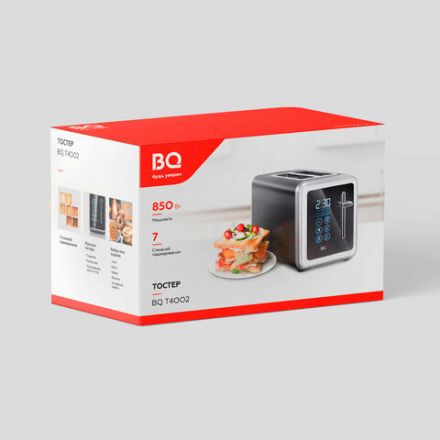Тостер BQ (БИ-КЬЮ) T4002, 850 Вт, 2 тоста, 7 режимов, сенсорное управление, нержавеющая сталь, 86198225