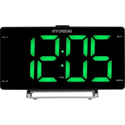 Радиобудильник Hyundai H-RCL246 черный LCD подсв:зеленая часы:цифровые FM