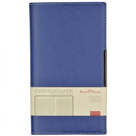 Еженедельник недатированный Bruno Visconti Metropol искусственная кожа А6 80 листов синий (102x177 мм)