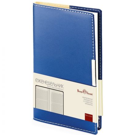 Еженедельник недатированный Bruno Visconti Metropol искусственная кожа А6 80 листов синий (102x177 мм)