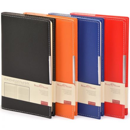 Еженедельник недатированный Bruno Visconti Metropol искусственная кожа А6 80 листов синий (102x177 мм)