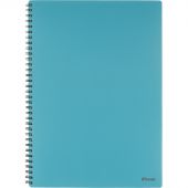 Бизнес-тетрадь Комус А4 100л, кл., обл.пластик, спираль, голубая  Classic