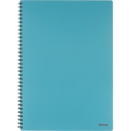 Бизнес-тетрадь Комус А4 100л, кл., обл.пластик, спираль, голубая  Classic