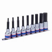 Набор  насадок 1/2, Hex, 4-17 мм, L = 80 мм,9 предметов KING TONY 4120PR10