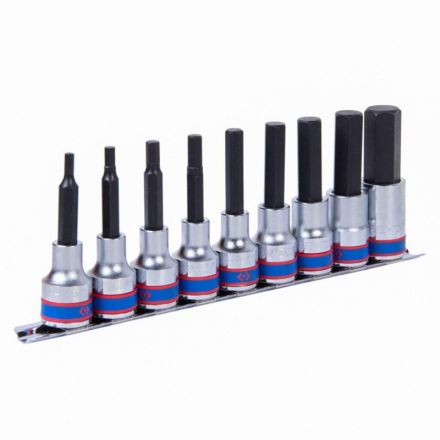 Набор  насадок 1/2, Hex, 4-17 мм, L = 80 мм,9 предметов KING TONY 4120PR10