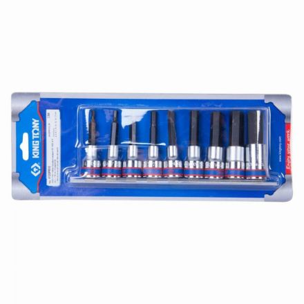 Набор  насадок 1/2, Hex, 4-17 мм, L = 80 мм,9 предметов KING TONY 4120PR10