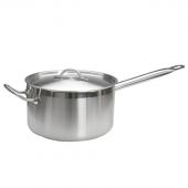 Сотейник с крышкой LUXSTAHL две ручки 6,3л нерж.сталь d=24см h=14см, кт1746