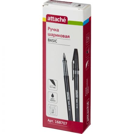 Ручка шариковая Attache Basic черная (толщина линии 0.5 мм)
