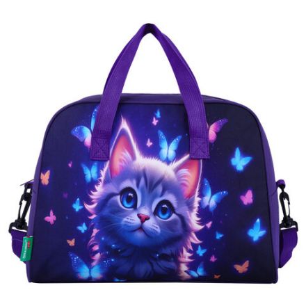 Сумка для занятий с плечевым ремнем, подкладкой BRAUBERG KIDS с ручками, 35x25x15 см, "Curious cat", 273291