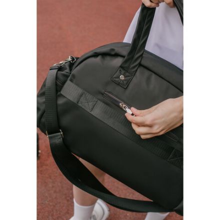 Сумка дорожная HEIKKI HANDY (ХЕЙКИ), карман на молнии, багажная лента, черная, 43х16х30 см, 273873