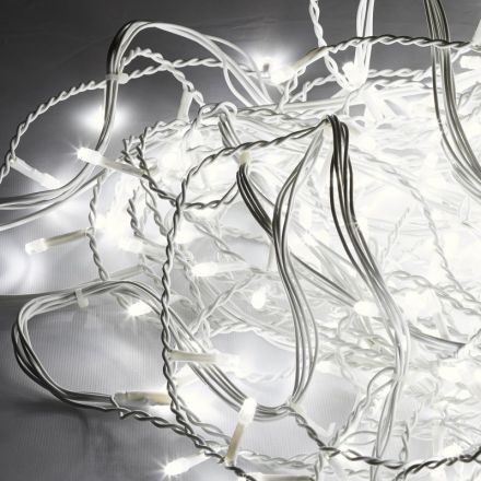 Электрогирлянда сосулька 300л.LED белый,бел.каб 5.64 х 0.56м + 1.5м Е96354