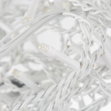 Электрогирлянда сосулька 300л.LED белый,бел.каб 5.64 х 0.56м + 1.5м Е96354