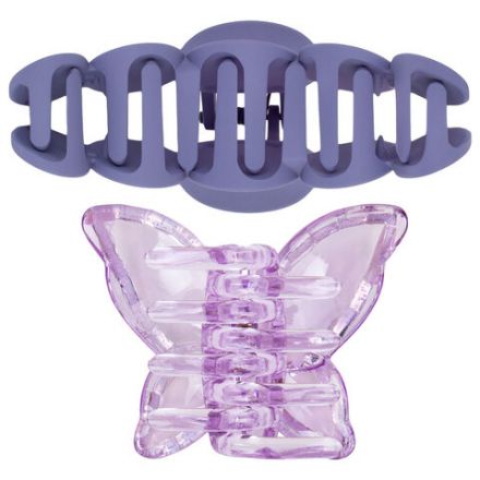 Крабы для волос НАБОР 2 шт., 7 см / 10 см, глянцевый, soft-touch, фиолетовый, MONTE VITA (МОНТЕ ВИТА), 457033