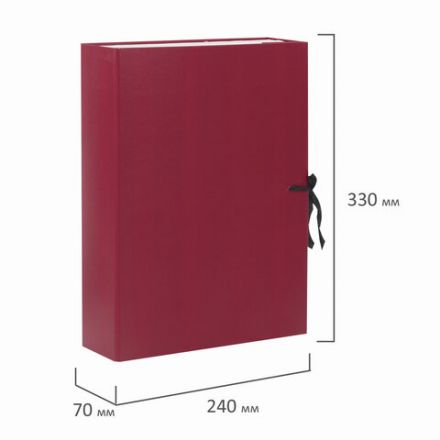Короб архивный А4 (240х330 мм), 70 мм, 2 завязки, бумвинил, до 600 листов, бордовый, BRAUBERG, 122036 Короб архивный А4 (240х330 мм), 70 мм, 2 завязки, бумвинил, до 600 листов, бордовый, BRAUBERG, 122036